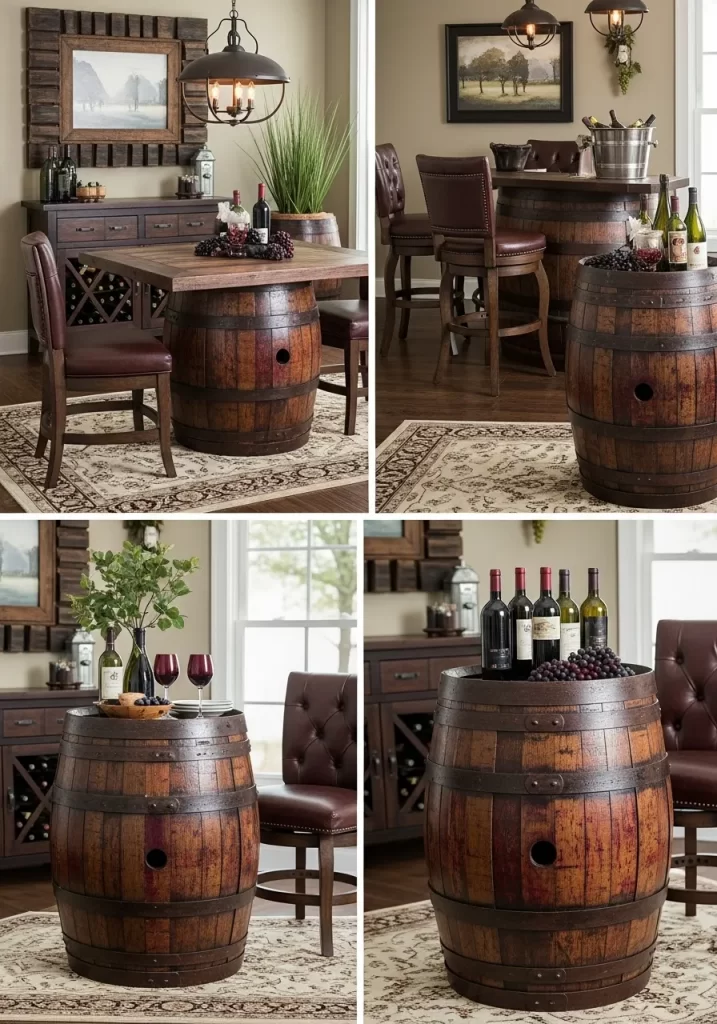 Repurposed Wine Barrel Furniture