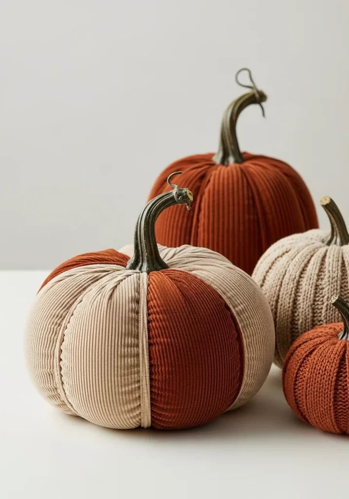 Textured Fabric Pumpkins