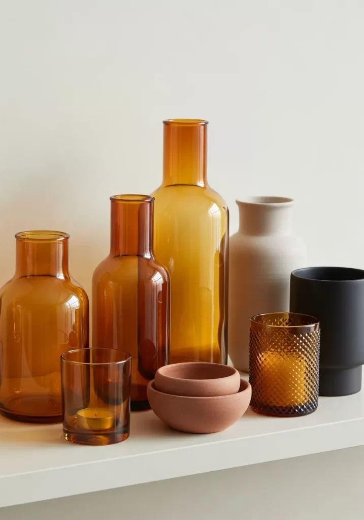 Warm Amber and Terracotta Vases