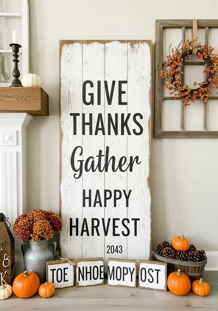 Tall Grateful Harvest Sign