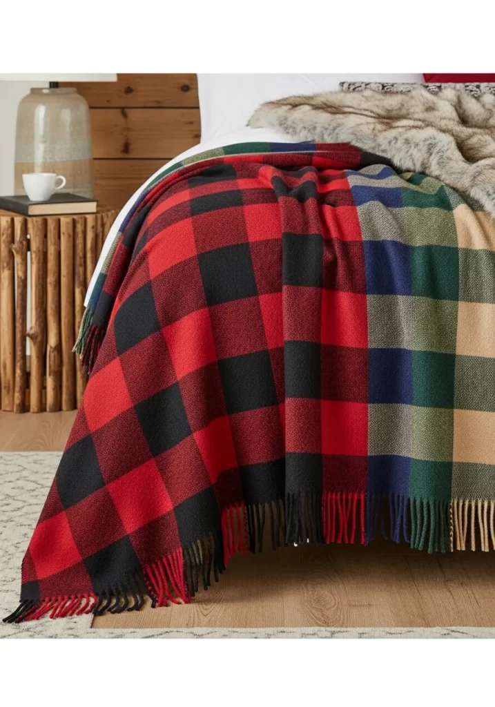 Color-Block Plaid Throw