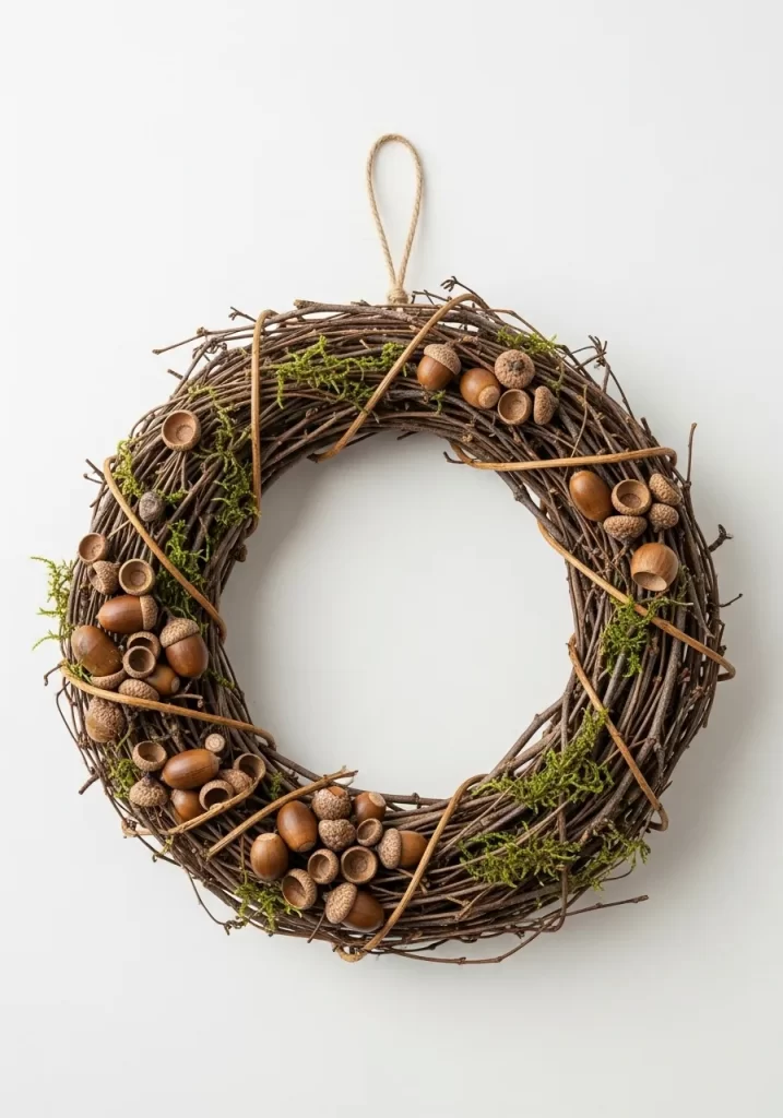 Simple Acorn and Moss Wreath