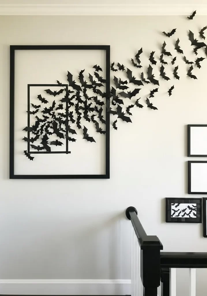 Whimsical Bat Wall Installation