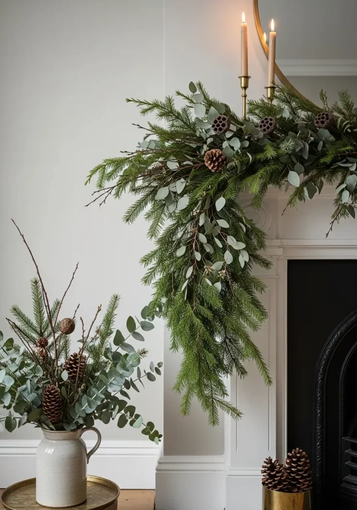 Natural Evergreen Fireplace Garland