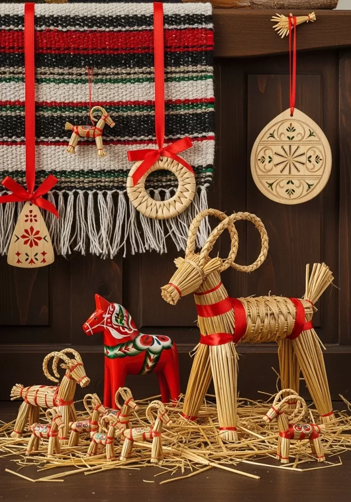 Traditional Straw Yule Ornaments