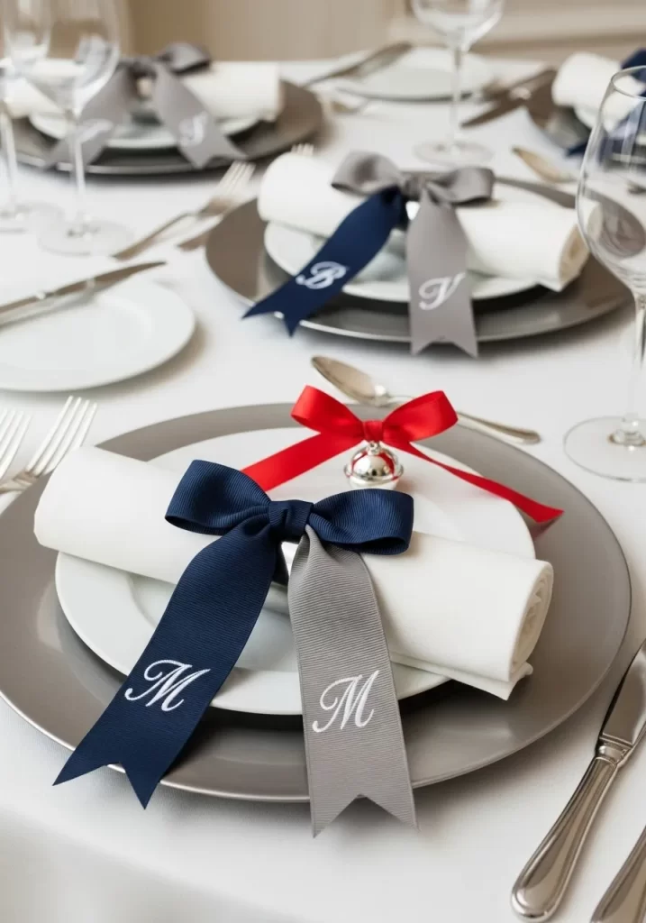 Monogrammed Napkin Bows