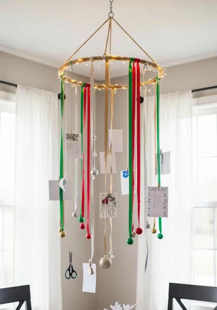 Holiday Card Chandelier Mobile