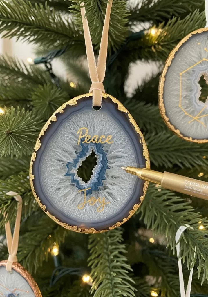 Elegant Gilded Agate Slice