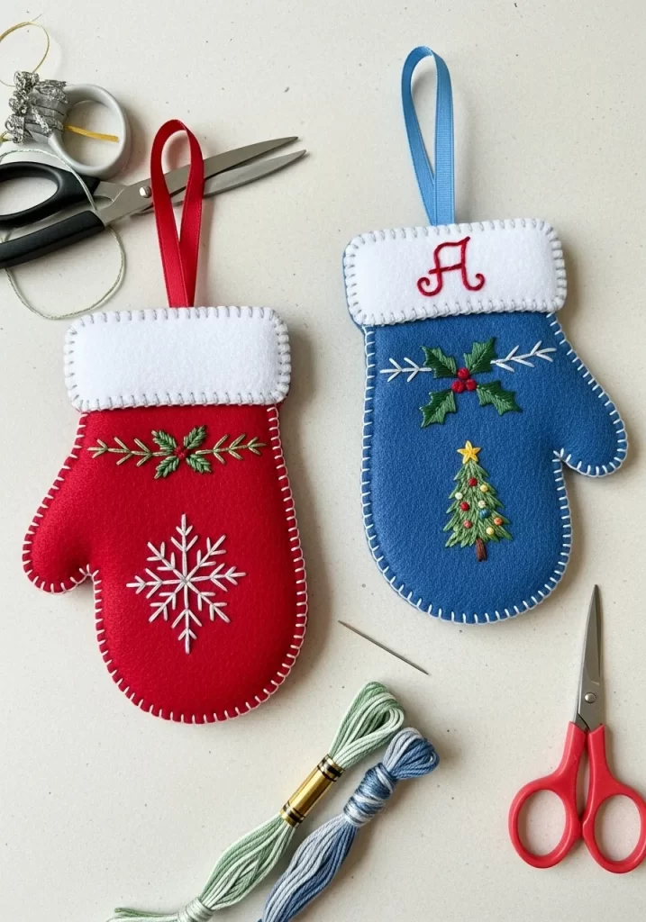 Cozy Embroidered Mitten