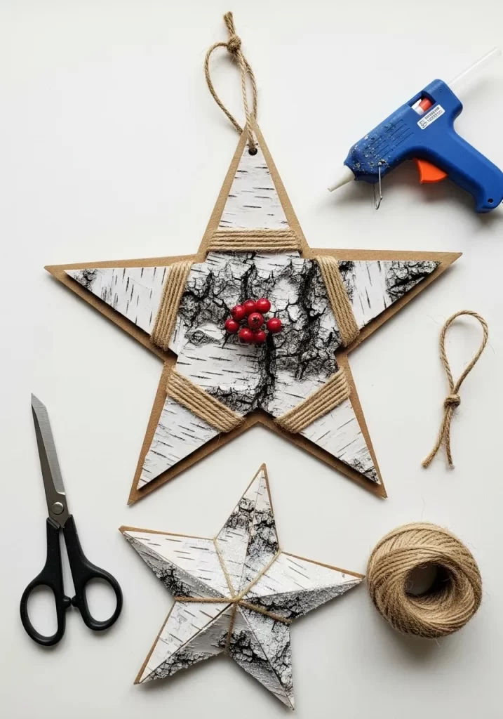 Rustic Birch Bark Star
