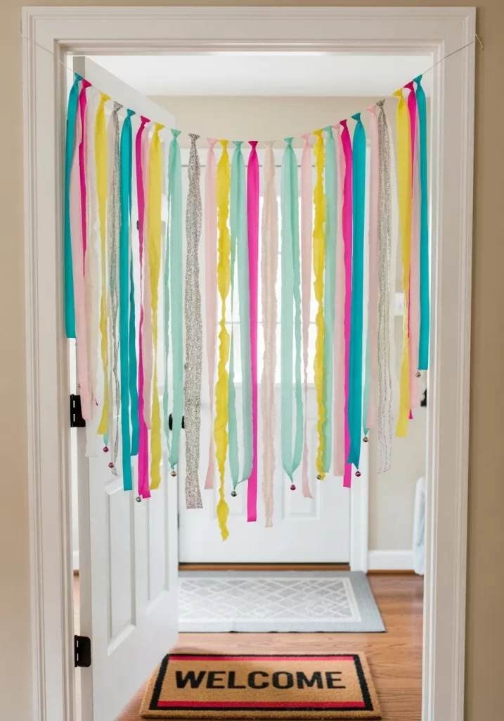 Elegant Mantelpiece Garland with Velvet Bows