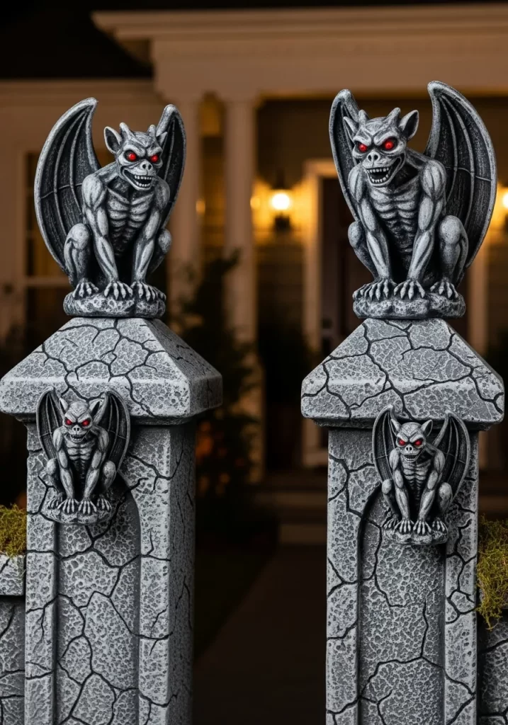 Gargoyle Guarded Pillars Gargoyle Guarded Pillars