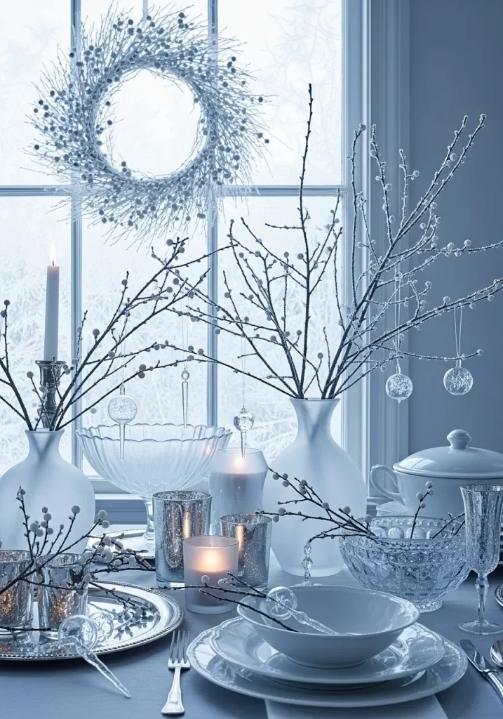 Frosted Winter Wonderland Tablescape