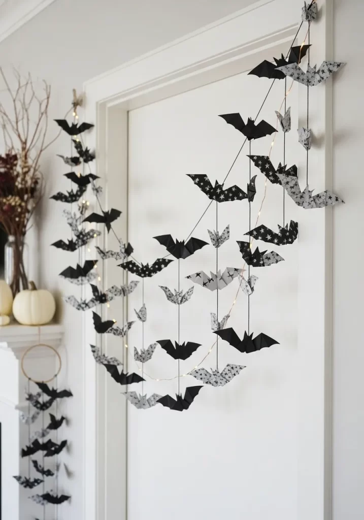 Folded Paper Bat Garland