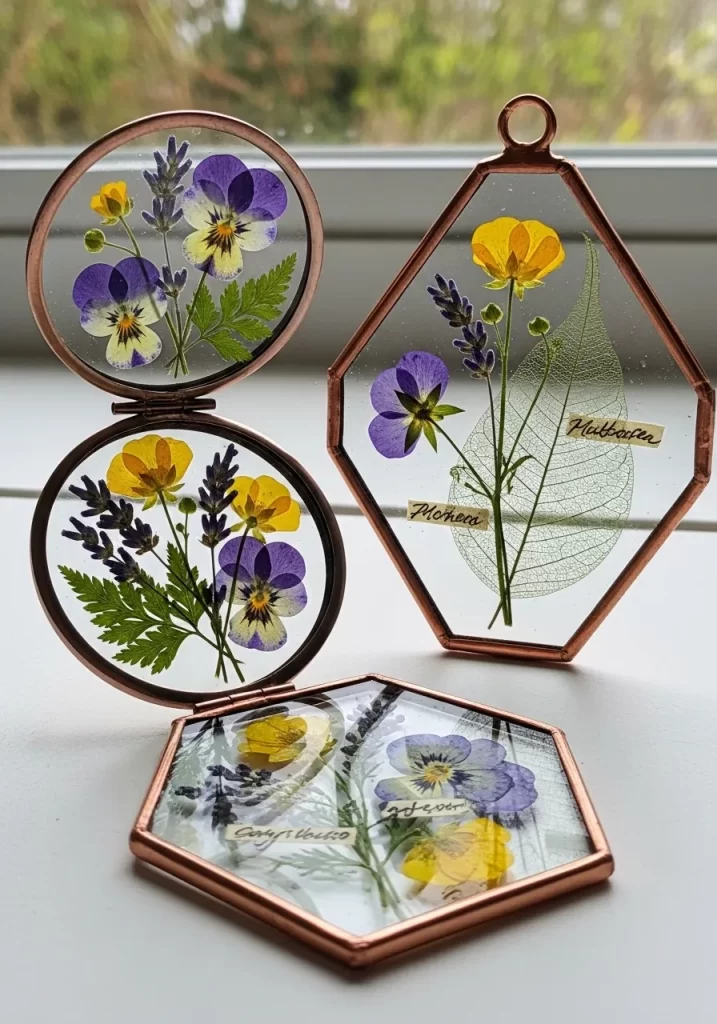 Pressed Flower Glass Locket