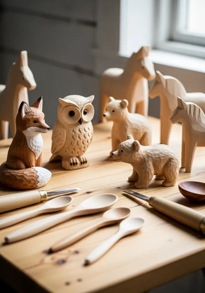 Hand-Carved Woodland Creatures