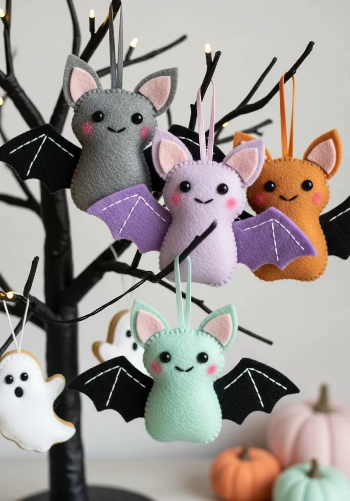 Cute Felt Bat Ornaments