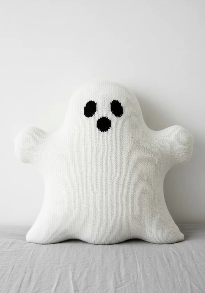 Minimalist Knit Ghost Pillow