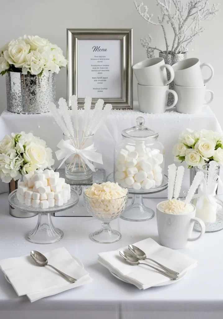 Elegant White Winter Wonderland Bar