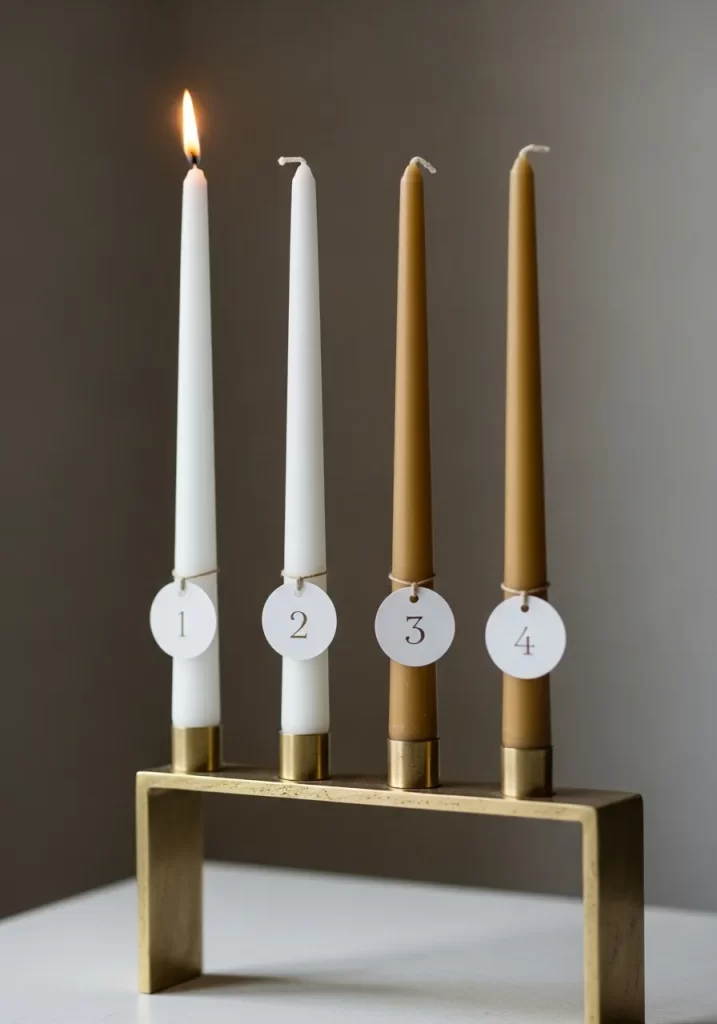 Modern Brass Advent Candelabra