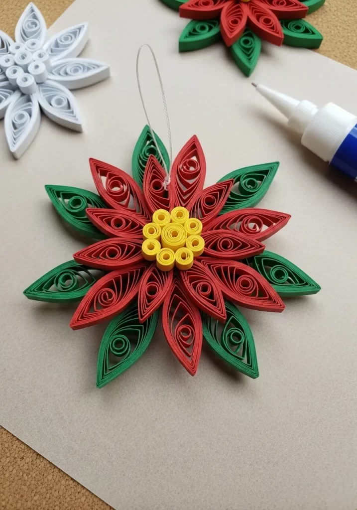 Quilled Paper Poinsettia