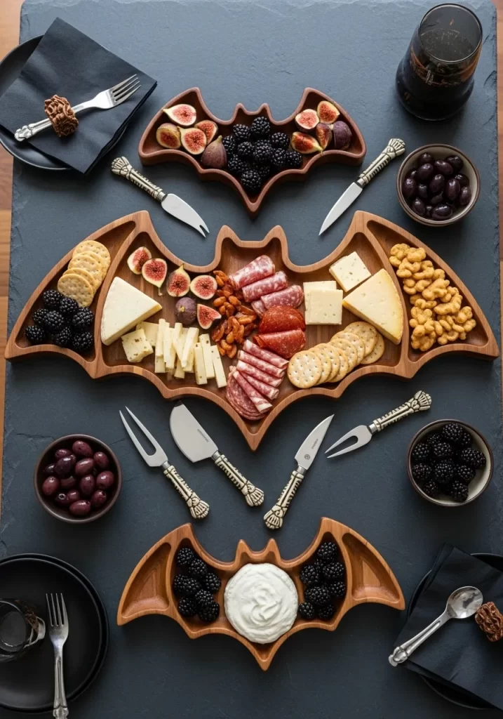 Bat-Shaped Charcuterie Board