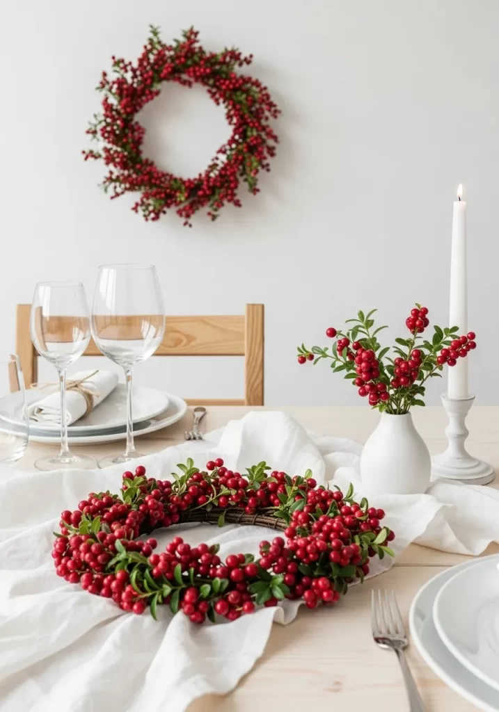 Minimalist Berry Wreath Place Setting