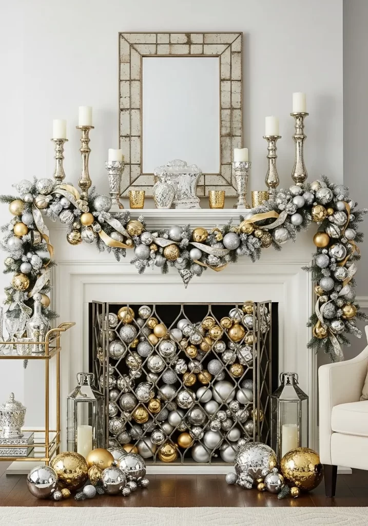 Glittering Gold and Silver Cascade