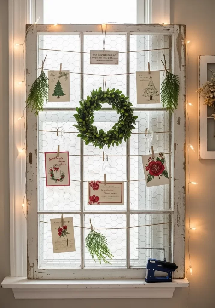 Rustic Farmhouse Windowpane Display