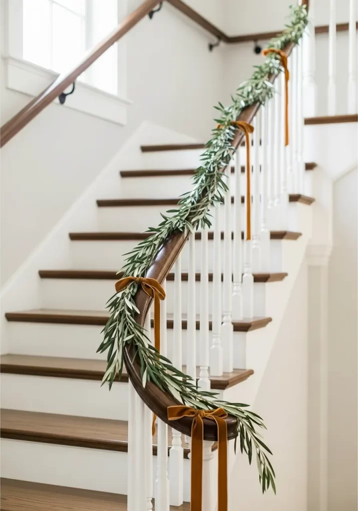 Simple Olive Branch Banister Garland