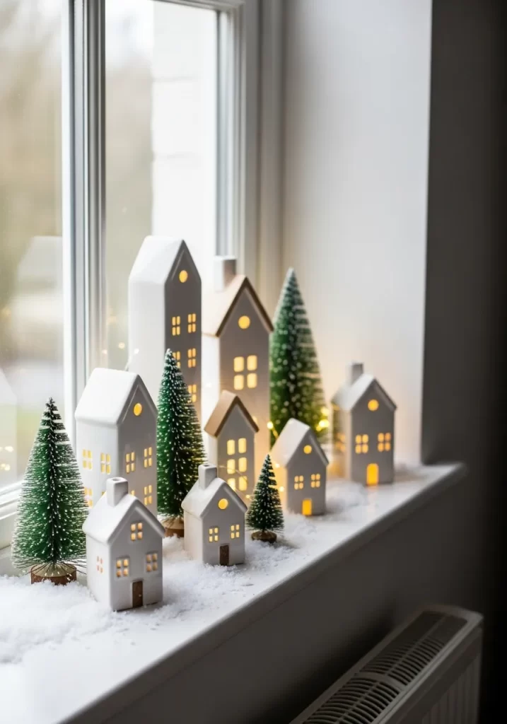 Glowing Windowsill Christmas Village