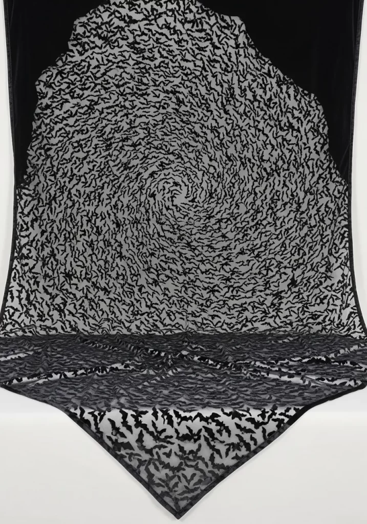 Swirling Bat Colony Velvet Throw