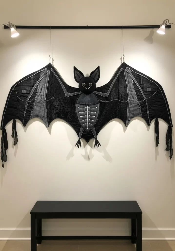 Giant Stitched Bat Wall Art