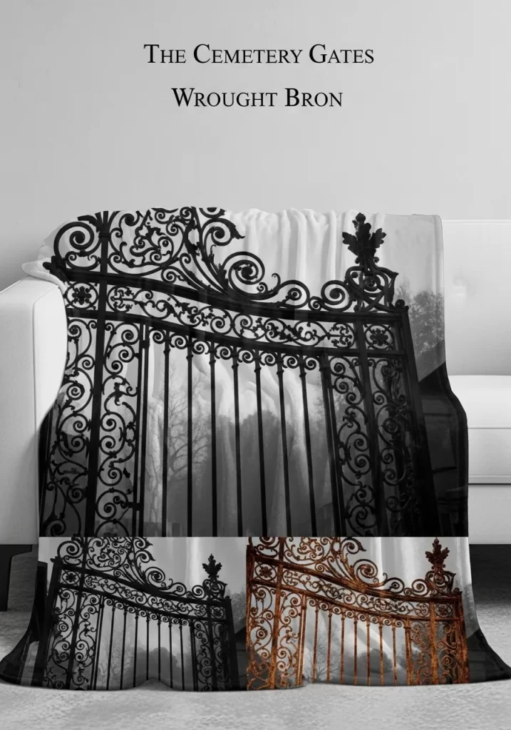 Haunted Cemetery Gate Fleece Throw