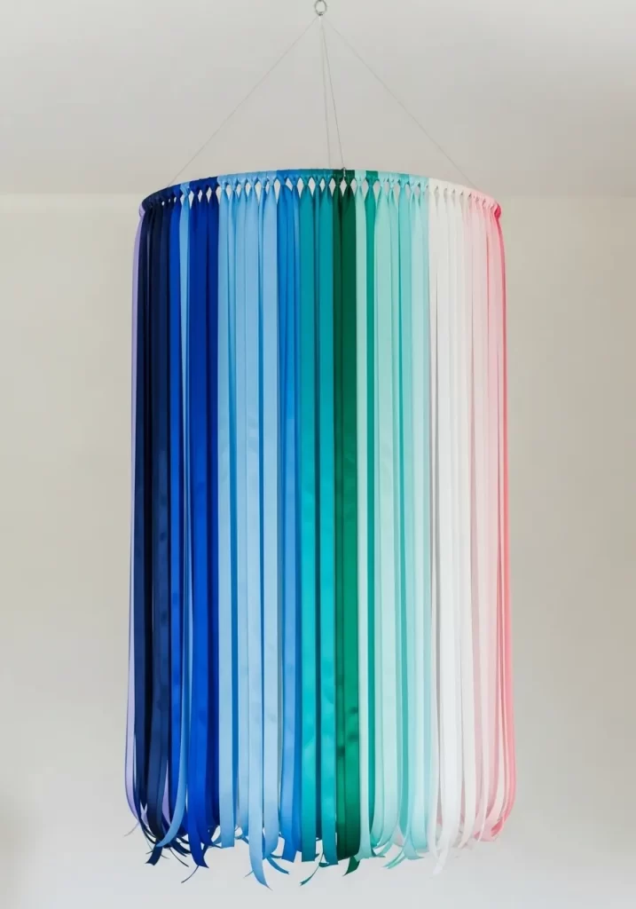 Colorful Ribbon Chandelier Mobile