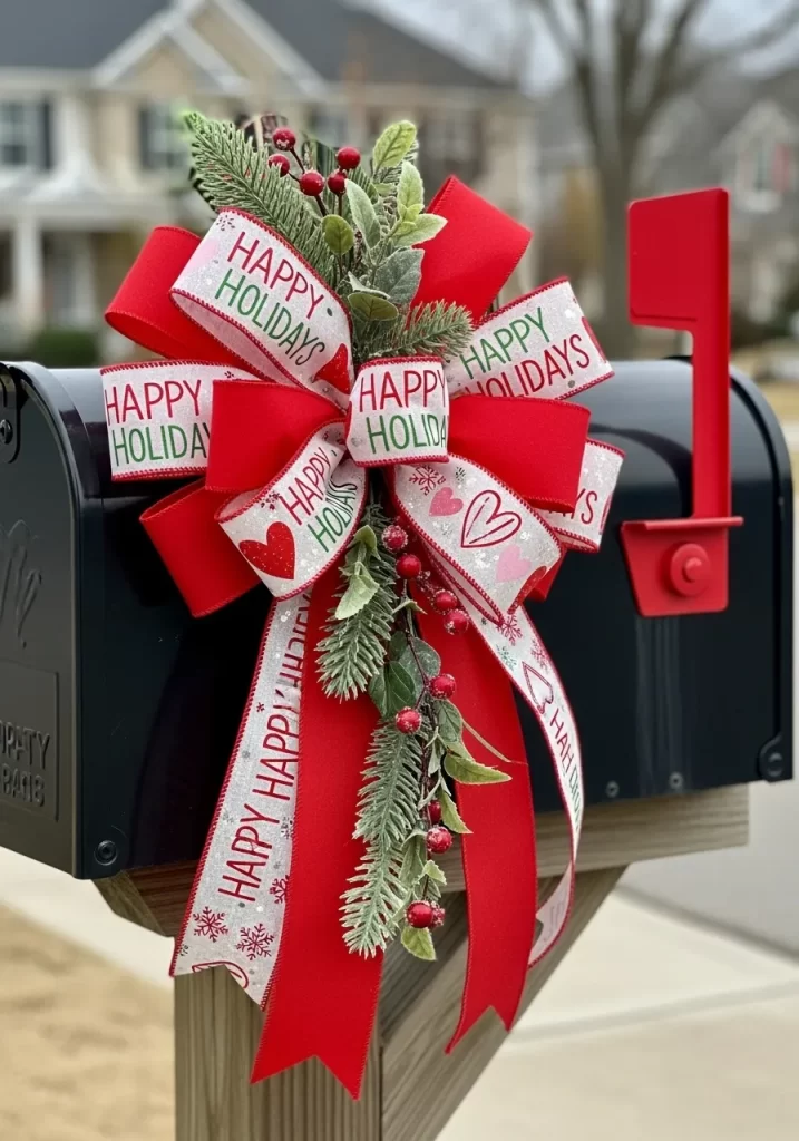 Cheerful Holiday Mailbox Bow