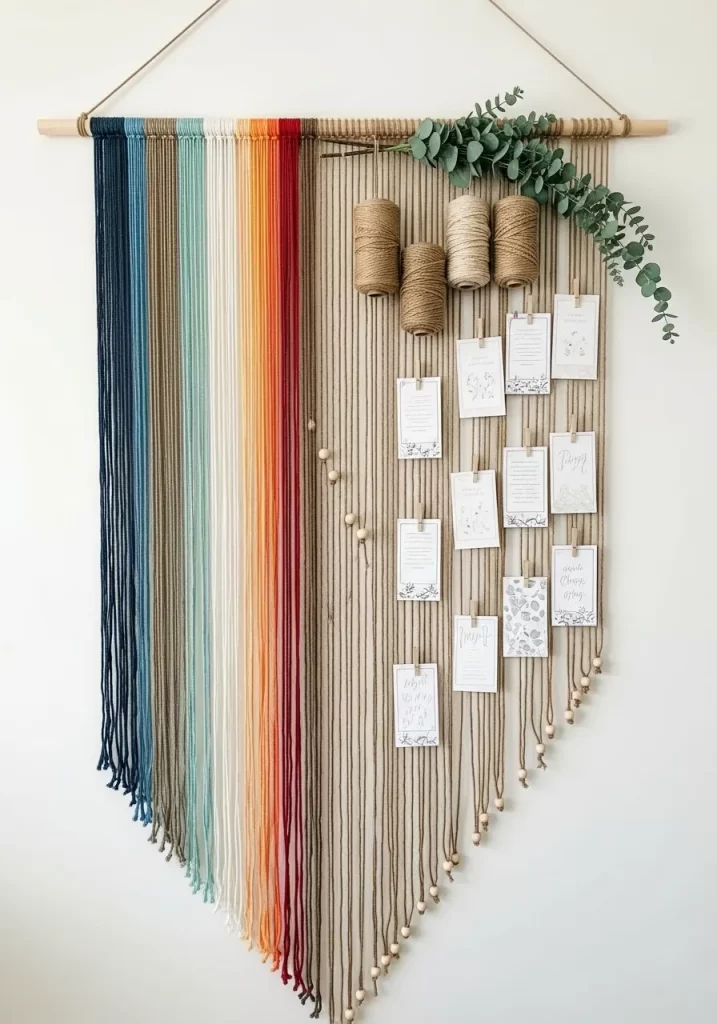 Colorful Yarn Tapestry Display