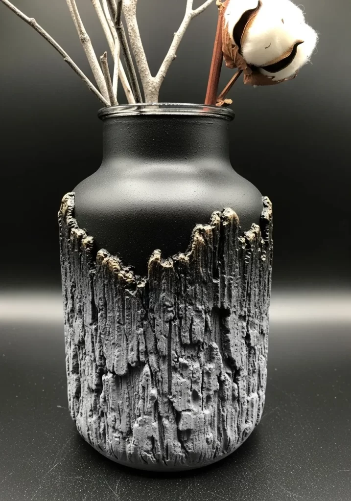 Charred Bark Vase Charred Bark Vase