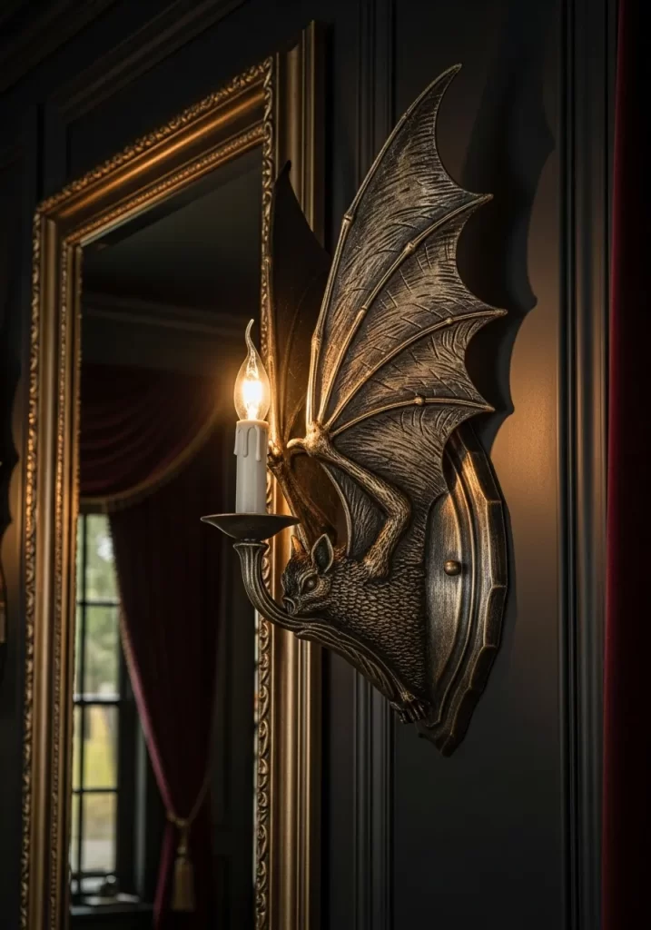 Ornate Bat Wing Wall Sconce
