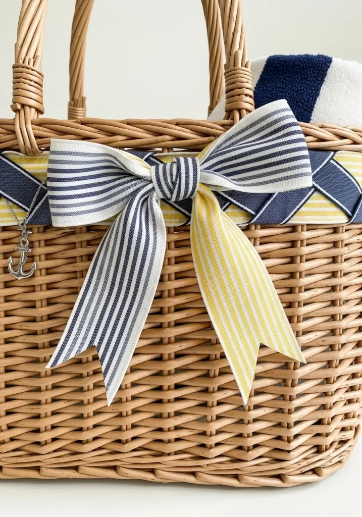 Nautical Striped Bag Bow