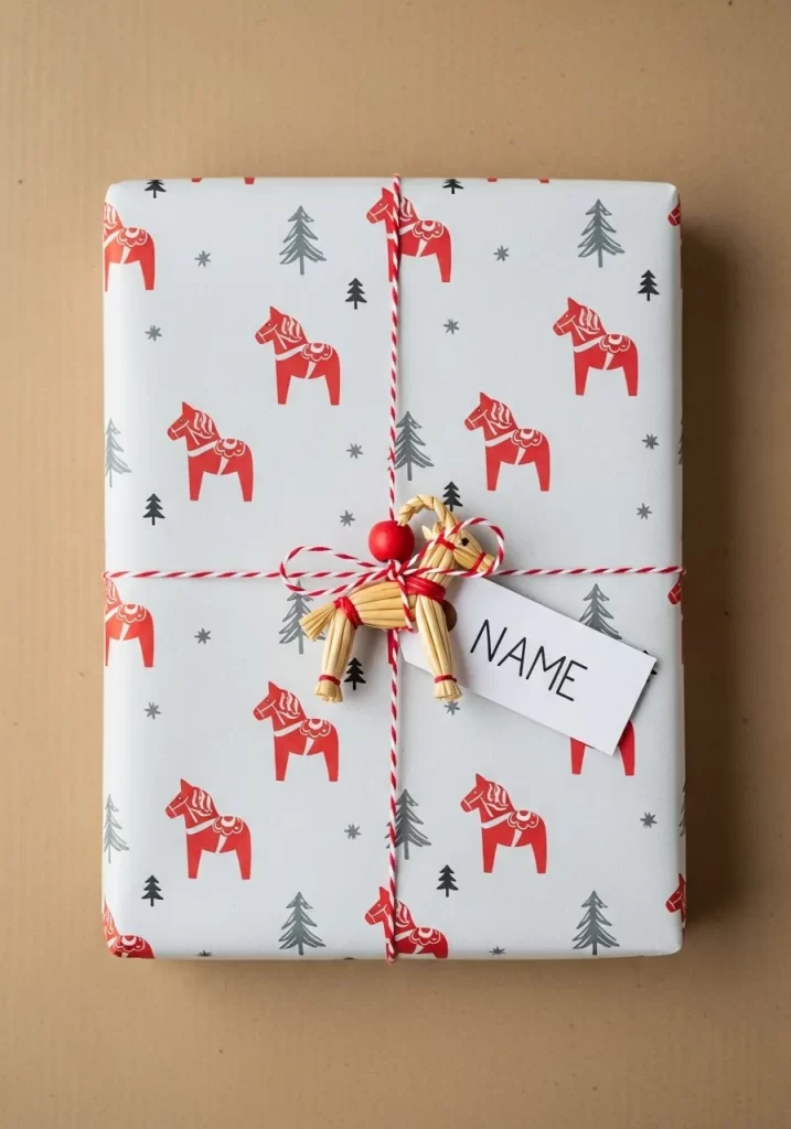 Scandinavian Dala Horse Print