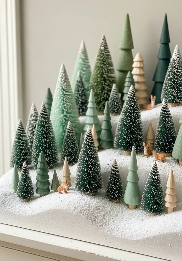 A Miniature Snowy Tree Forest