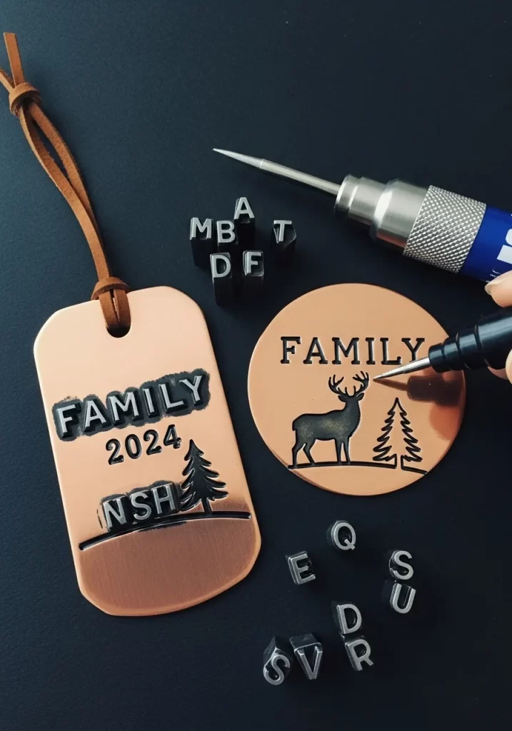Stamped Metal Family Tag
