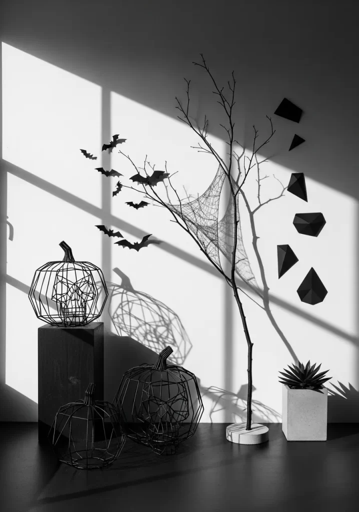 Minimalist Wireframe Pumpkins