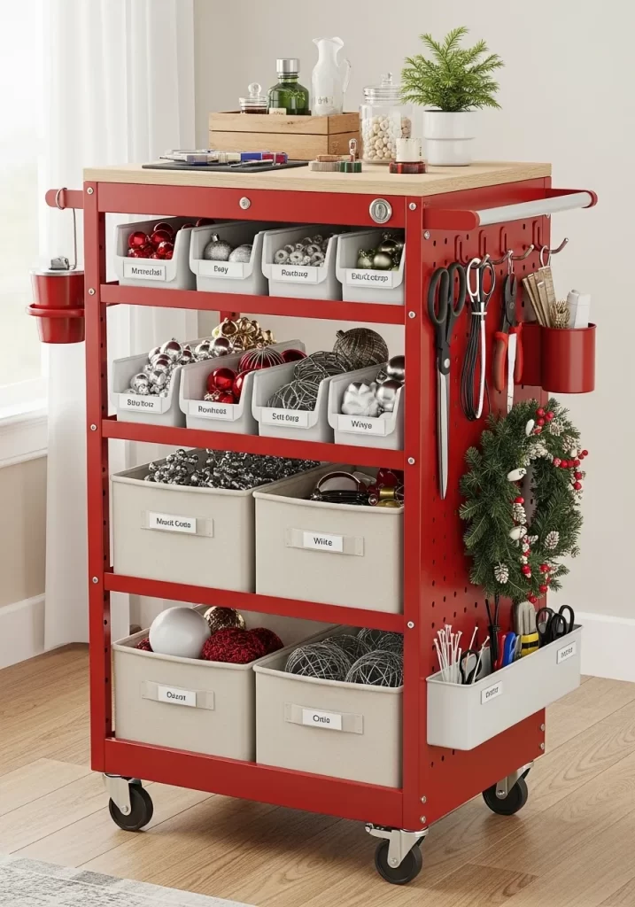 Rolling Gift Wrap Cart