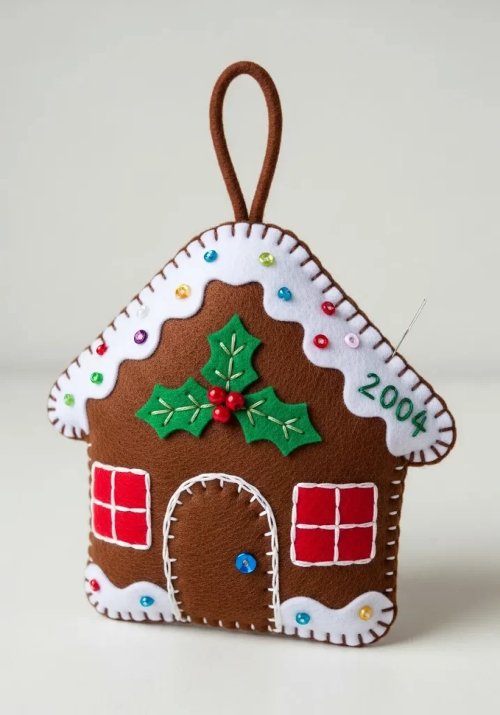 Sweet Felt Gingerbread House