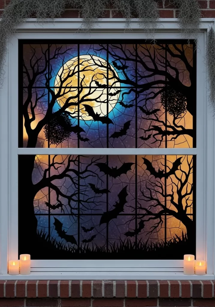 Stained Glass Bat Window Cling