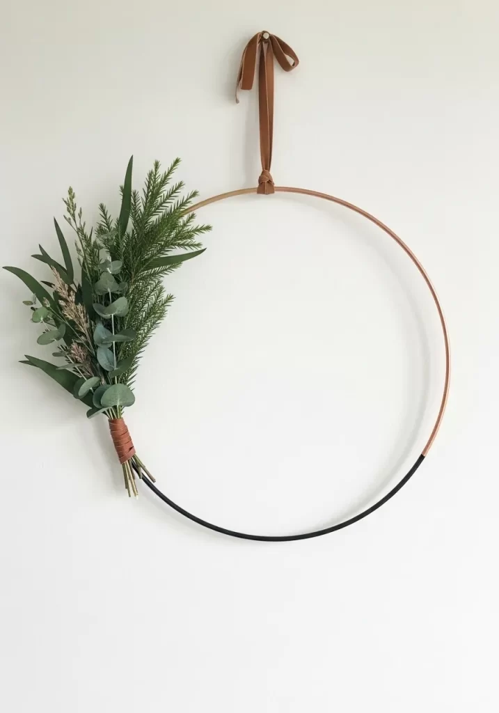 Minimalist Hoop Wreath with Greenery