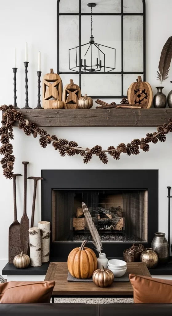The Carved Harvest Mantel