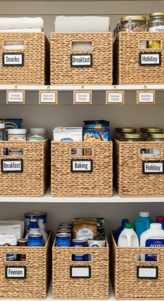 Woven Baskets for Pantry Storage